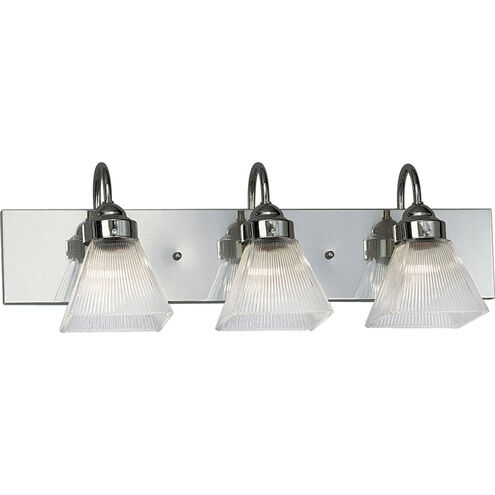 Square Prismatic Glass 3 Light 24 inch Polished Chrome Bath Vanity Wall Light