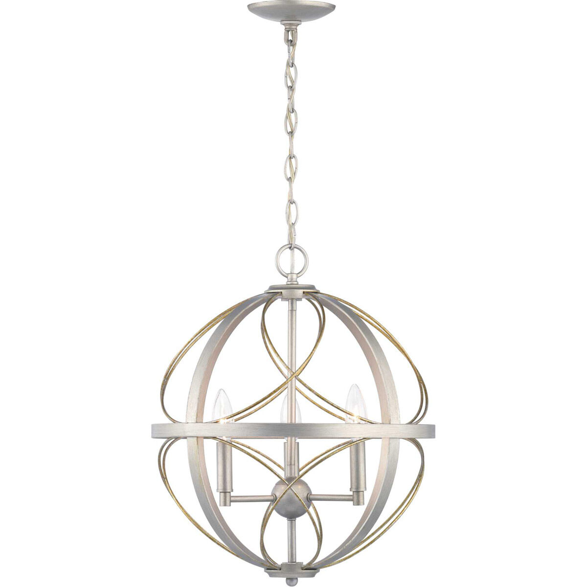 Brandywine 3 Light Silver Ridge Pendant Ceiling Light