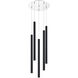 Forest LED 13.5 inch Chrome Chandelier Ceiling Light in Matte Black Steel