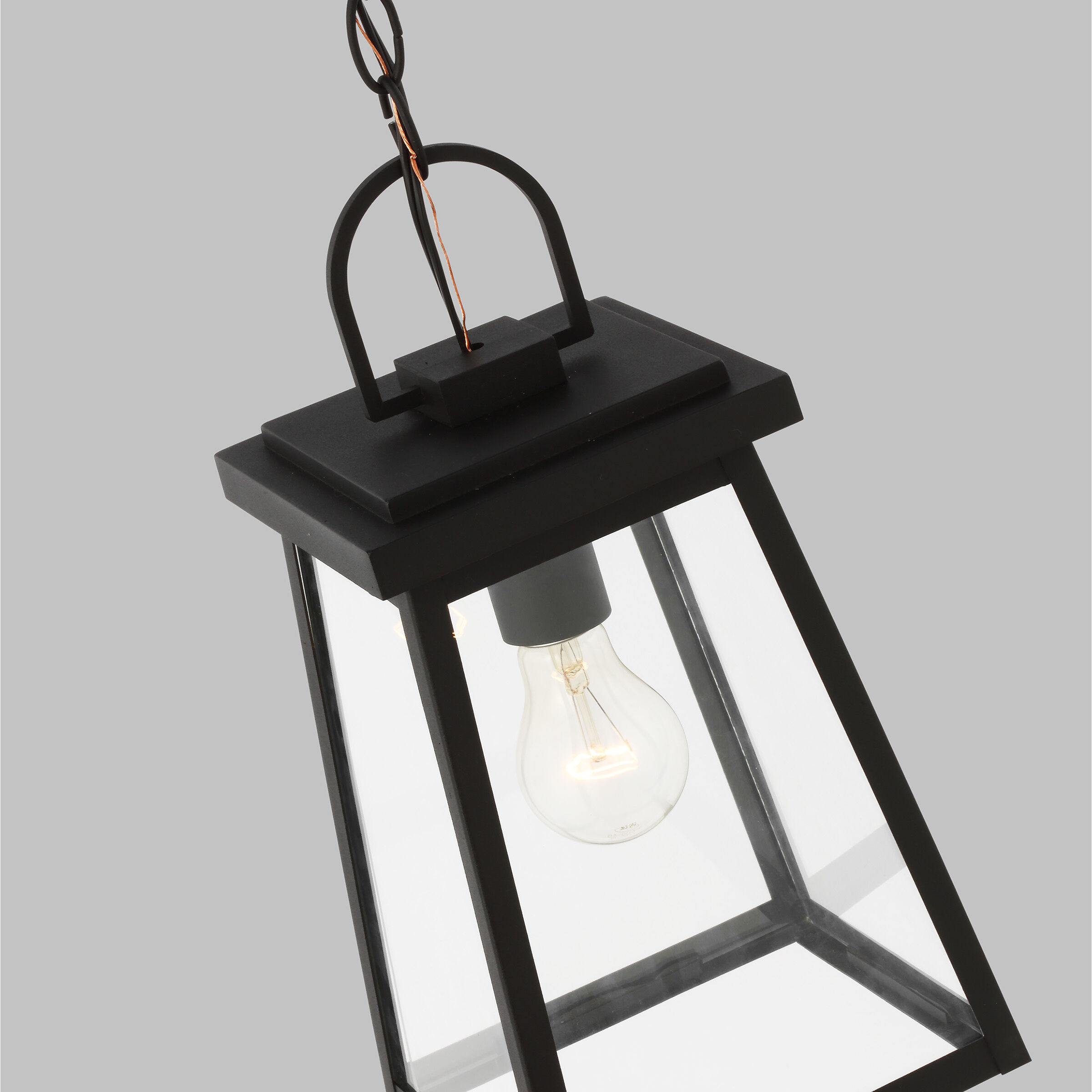 Founders 1 Light 7 inch Black Outdoor Pendant