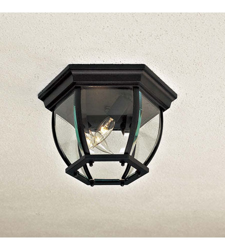 Wyndmere 3 Light 11 inch Coal Outdoor Flush Mount in Black, Great Outdoors