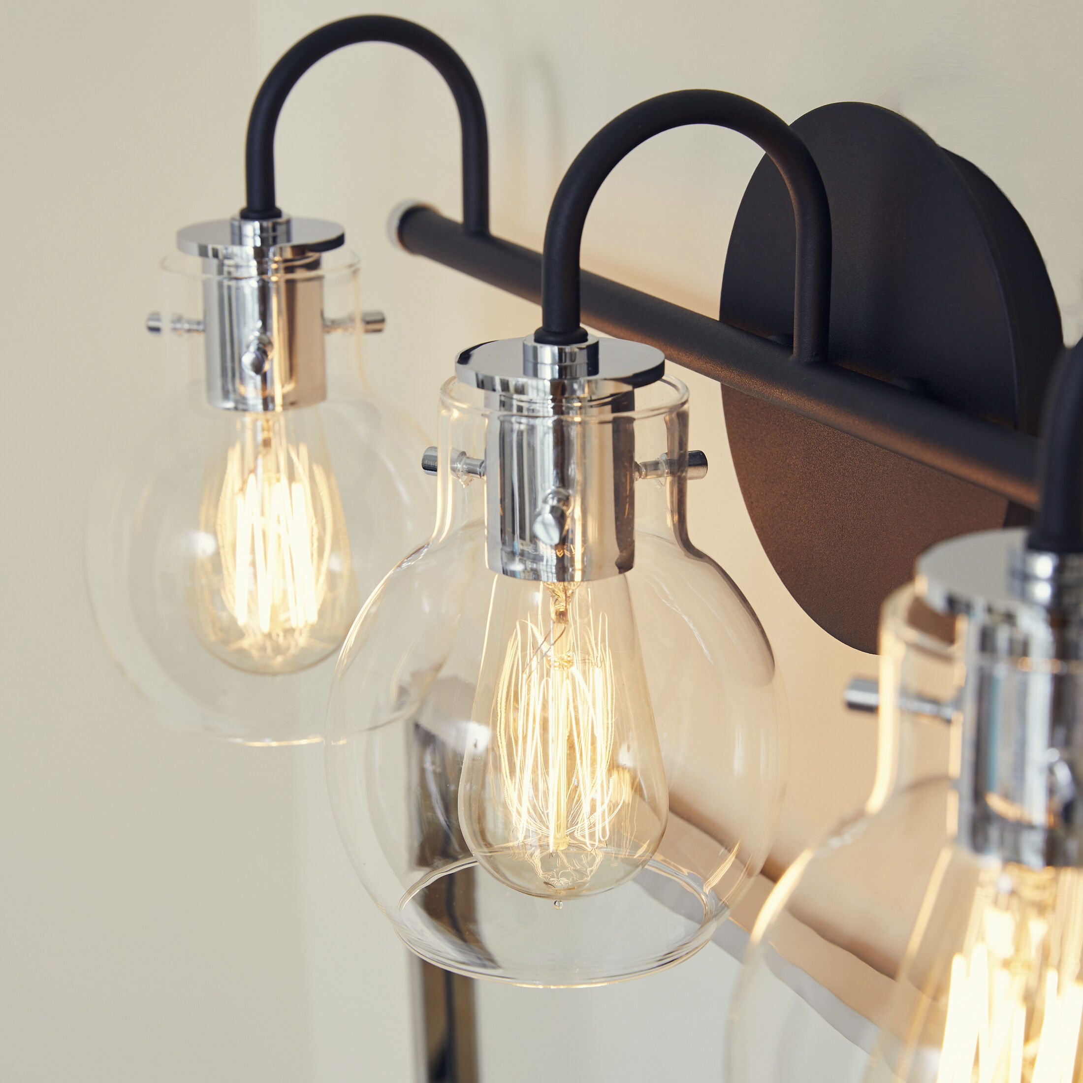 Andrews 3 Light 22 inch Earth Black Bath Light Wall Light, Large