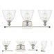Ballston Ballston Dome 3 Light 28 inch White and Polished Chrome Bath Vanity Light Wall Light in Clear Glass