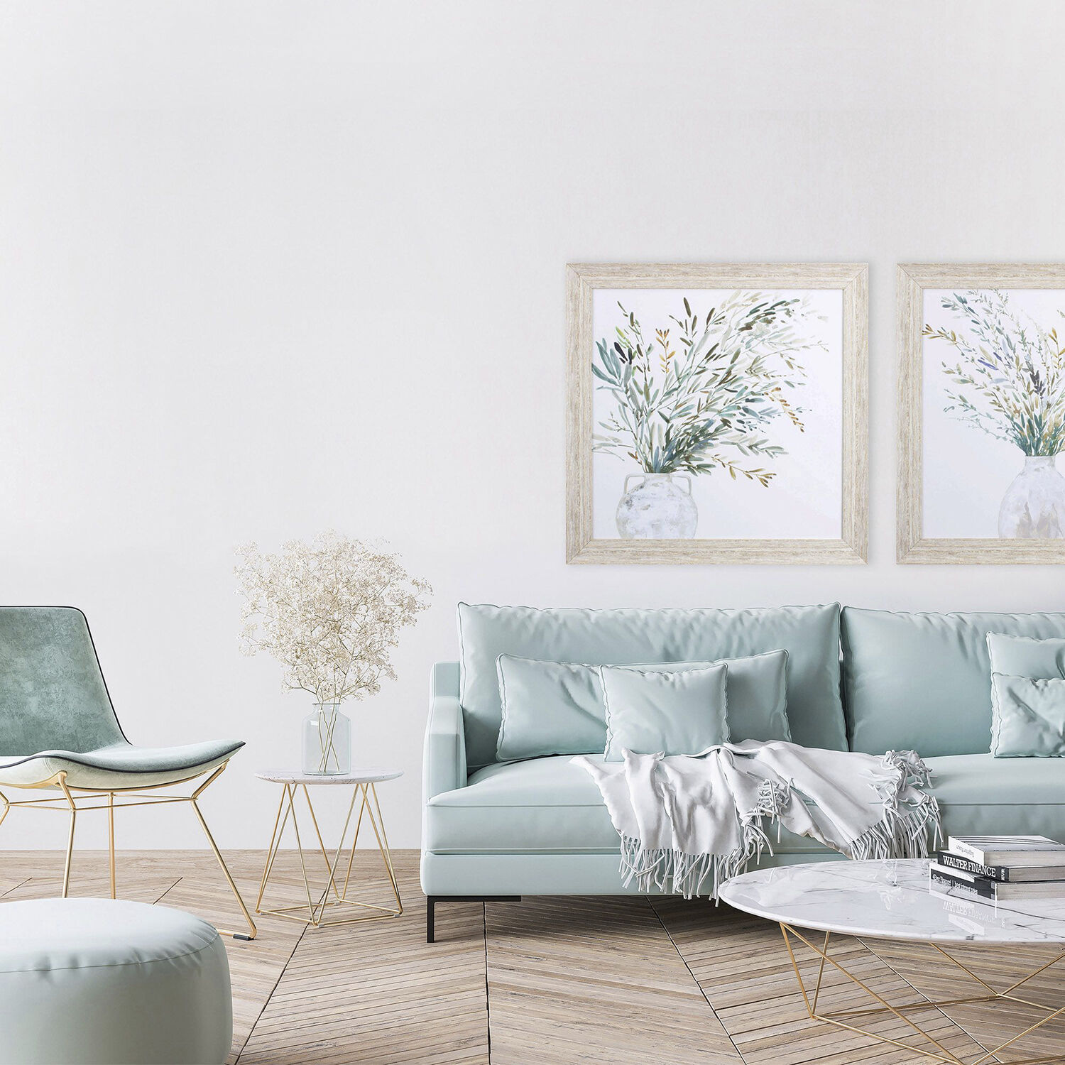 Vase of Grass Green and Brown Framed Art, Propac