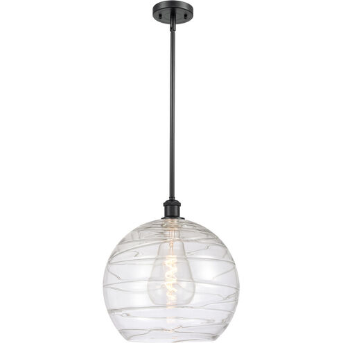 Ballston Deco Swirl 1 Light 14 inch Matte Black Pendant Ceiling Light