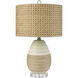 Hobart 20 inch 9 watt White with Natural and Clear Table Lamp Portable Light