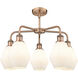 Cindyrella 5 Light 24 inch Antique Copper Chandelier Ceiling Light in Cased Matte White
