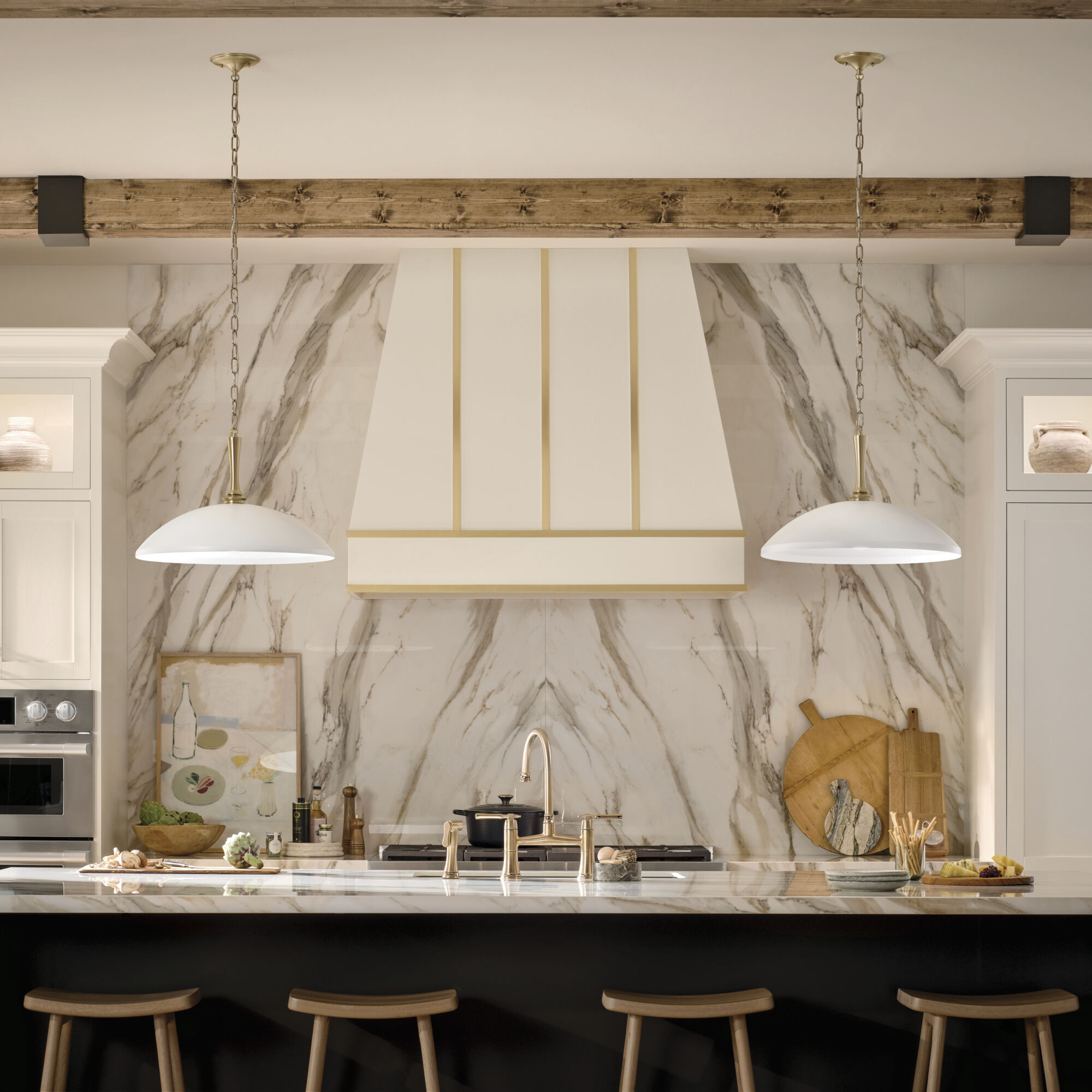 Delarosa 1 Light White Pendant Ceiling Light