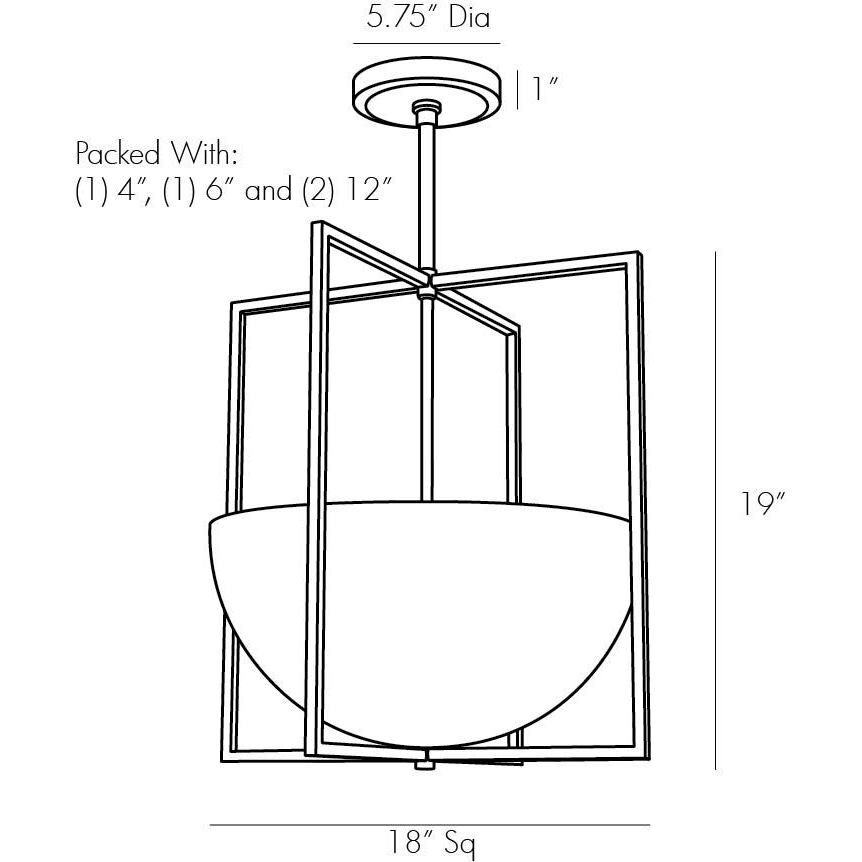 Royce 2 Light 18 inch Antique Brass Pendant Ceiling Light