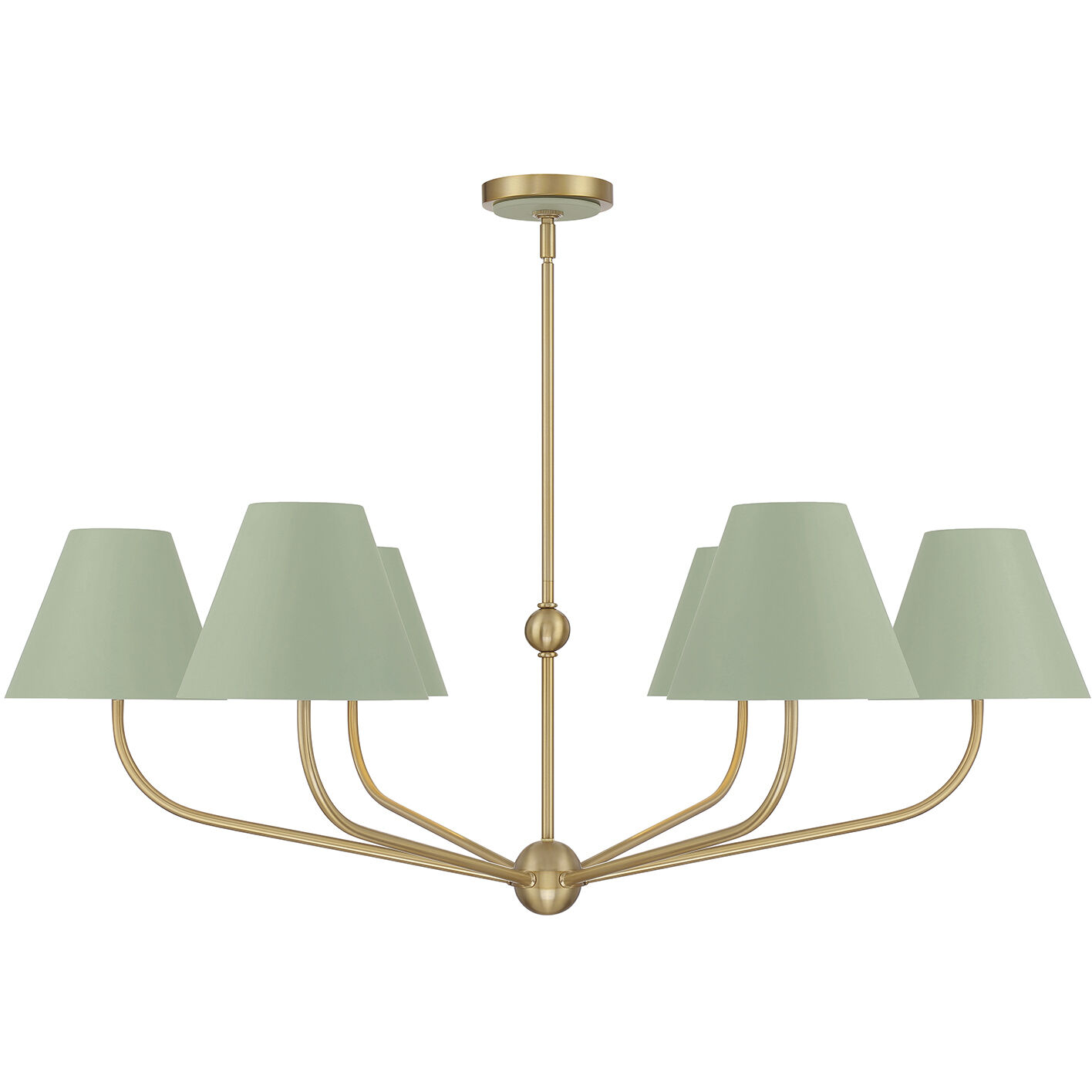 Xavier 6 Light 40 inch Vibrant Gold and Green Chandelier Ceiling Light
