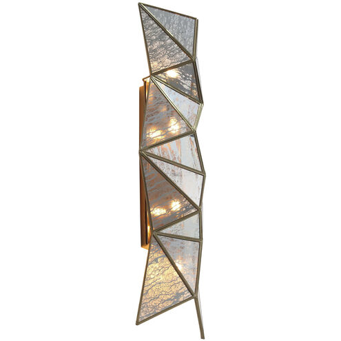 Geo-Gem 4 Light 9.5 inch Brass Antique Wall Sconce Wall Light