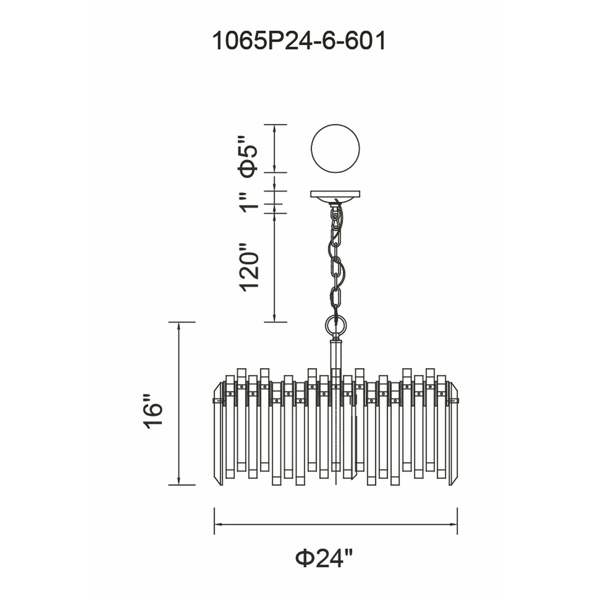 Henrietta 6 Light 24 inch Chrome Chandelier Ceiling Light