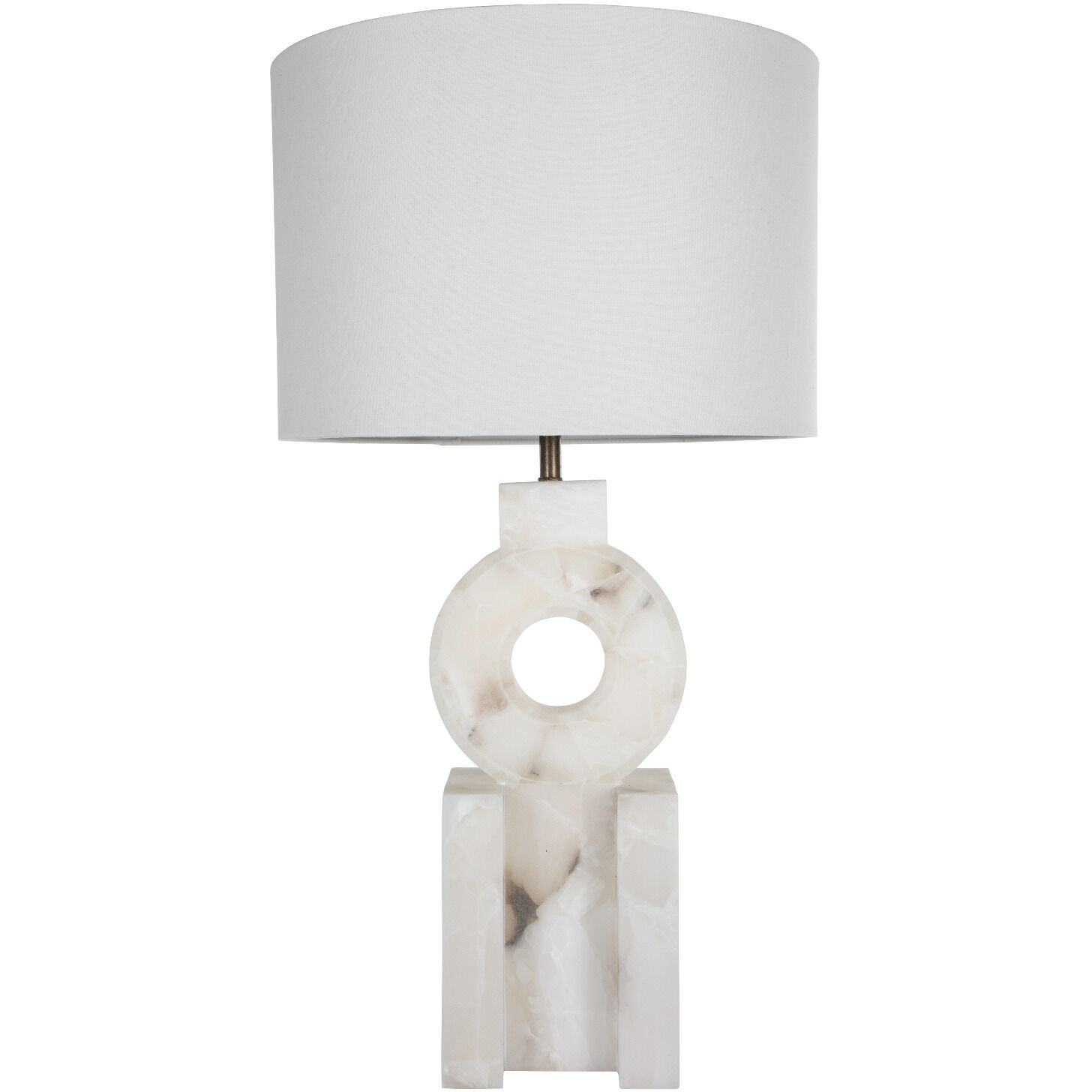 Kelsey 33.5 inch Feather White Linen / Brushed Copper / Alabaster Table Lamp Portable Light