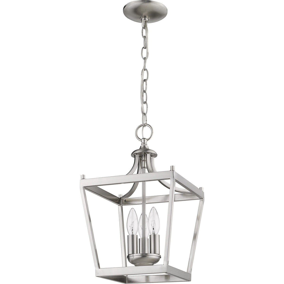 Kennedy 3 Light 10 inch Satin Nickel Chandelier Ceiling Light