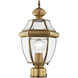 Monterey 1 Light 16.5 inch Antique Brass Outdoor Post Top Lantern