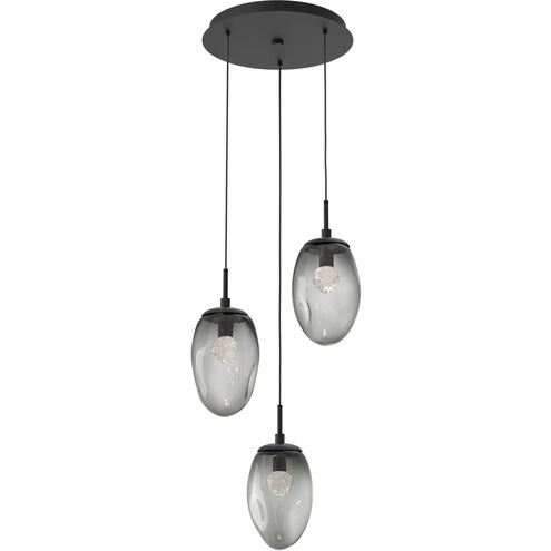 Meteo LED LED Matte Black Chandelier Ceiling Light, Round Multi-Port