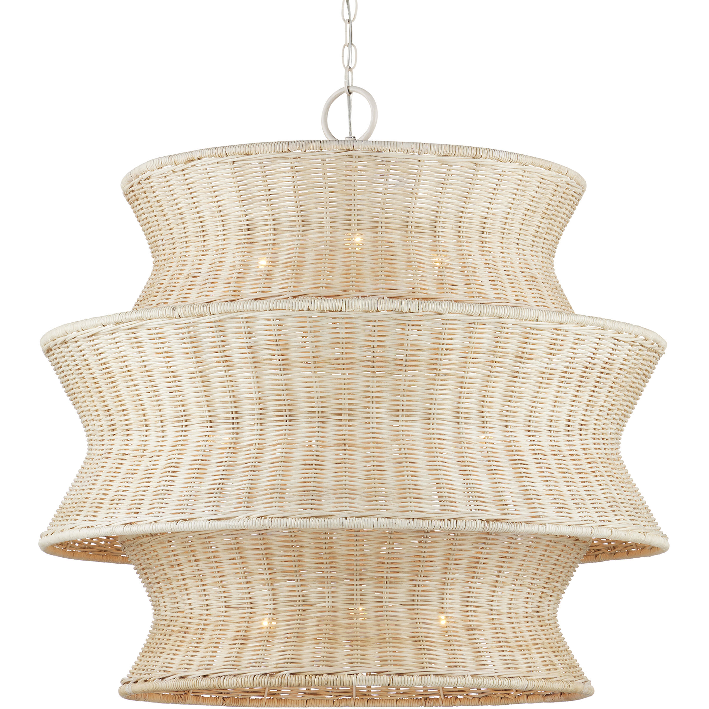 Phebe 9 Light 32 inch Bleached Natural and Vanilla Chandelier Ceiling Light, Medium