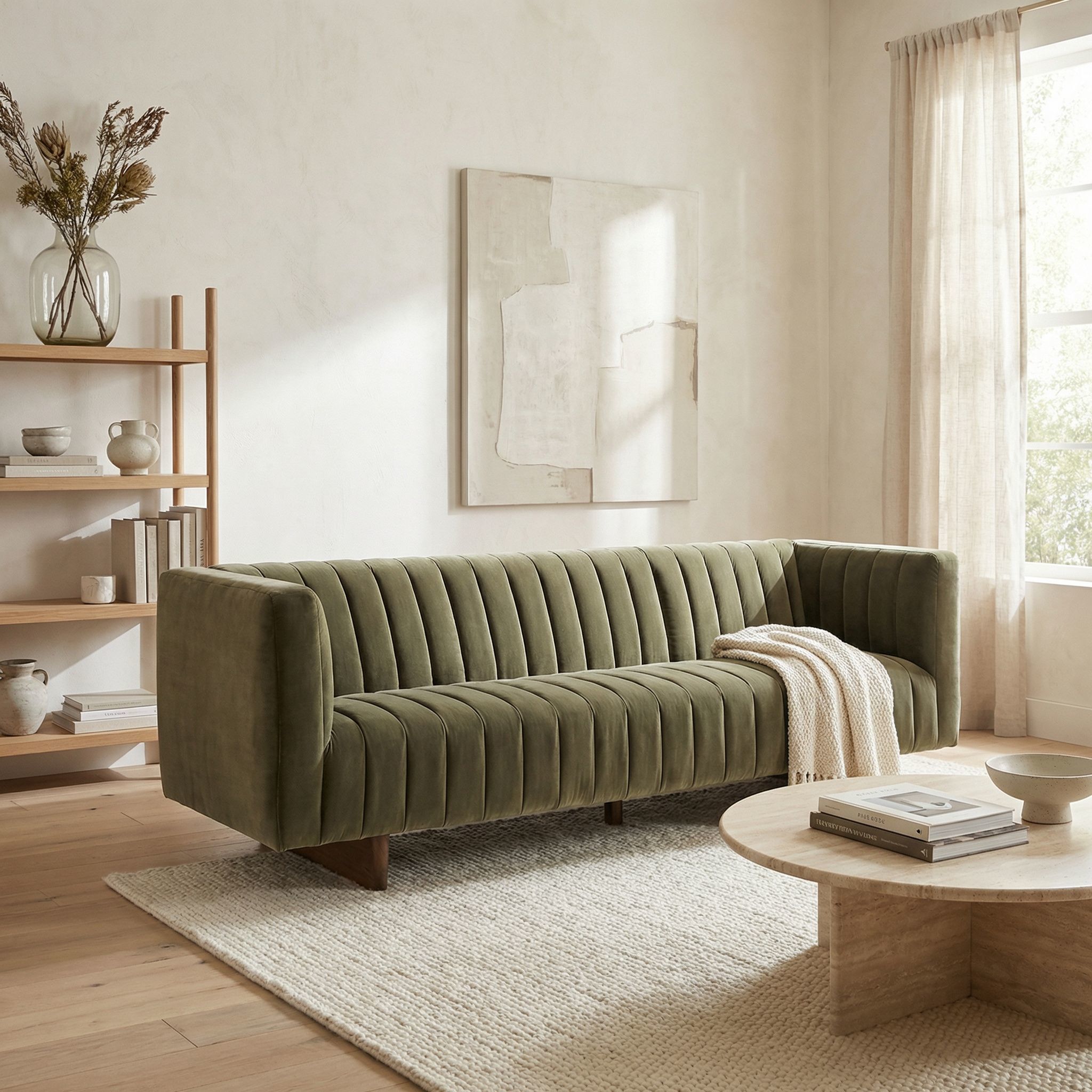 Khann Olive Green Sofa