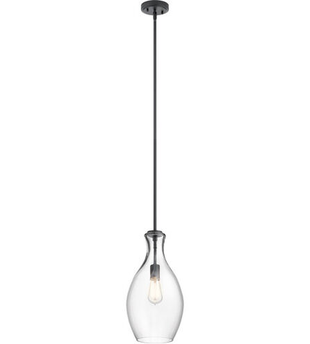 Everly 1 Light 9 inch Black Pendant Ceiling Light