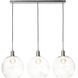 Luca 3 Light 37.5 inch Polished Nickel and Clear and Black Pendant Ceiling Light