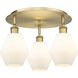 Cindyrella 3 Light 17.75 inch Brushed Brass Flush Mount Ceiling Light in Cased Matte White