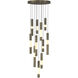 Ronda LED 20 inch Weathered Brass Multi Drop Chandelier Ceiling Light