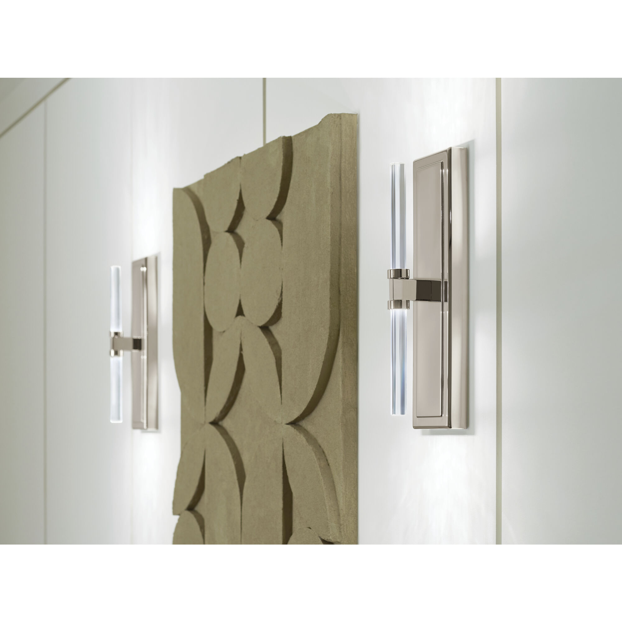 Sycara LED Polished Nickel Chandelier Ceiling Light, 1 Tier Medium