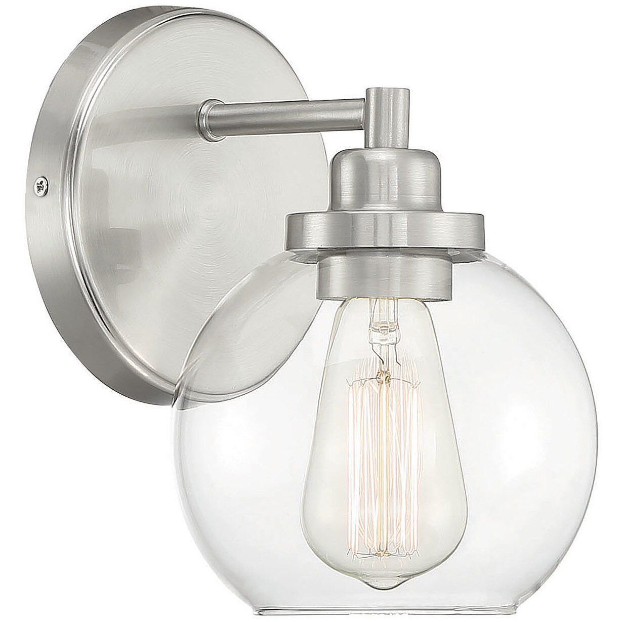 Carson 1 Light 5.5 inch Satin Nickel Bathroom Vanity Light Wall Light, Essentials