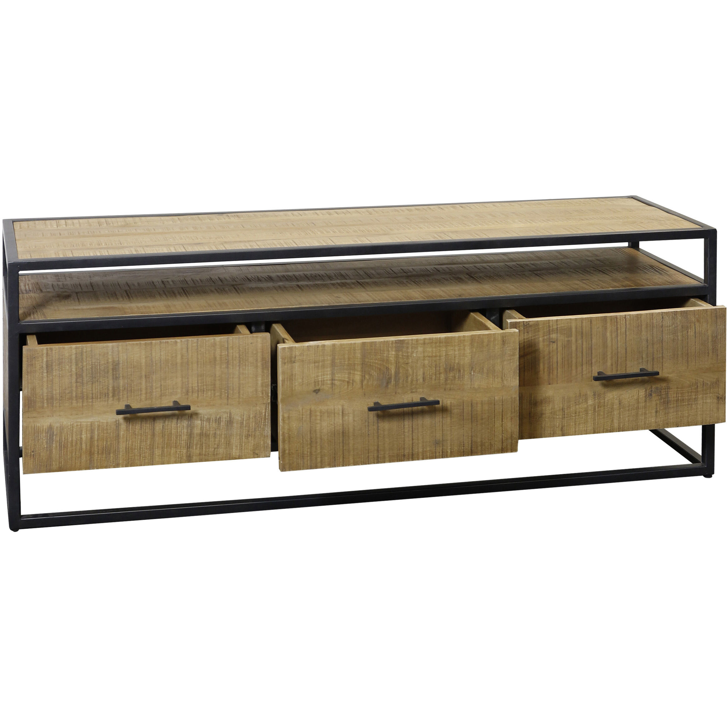 Cameron 55 X 15 inch Natural and Black Media Console