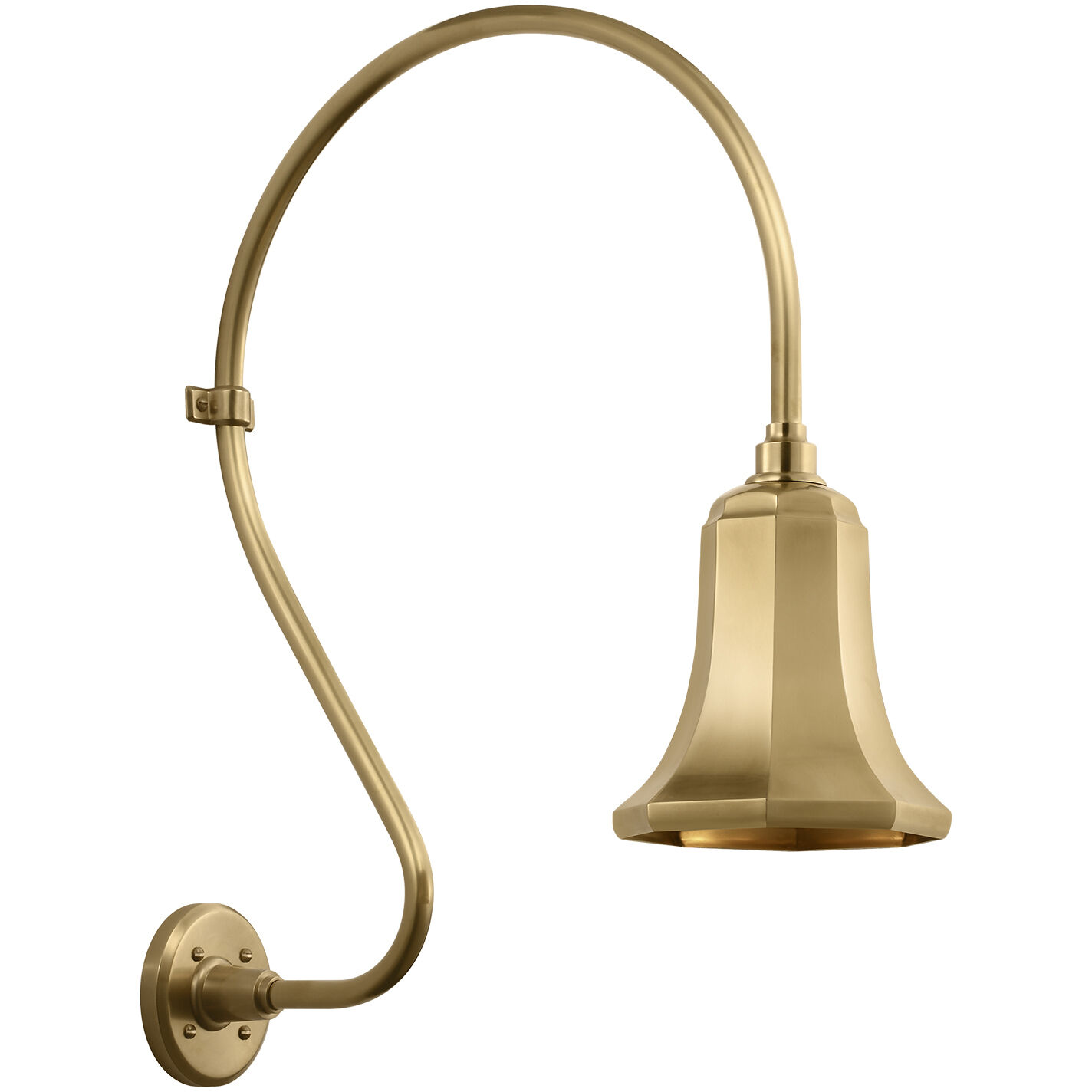 Thomas O'Brien Academy Barn Light LED 27 inch Hand-Rubbed Antique Brass Larrabee Barn Light in 7.5" Hand-Rubbed Antique Brass Savannah Shade