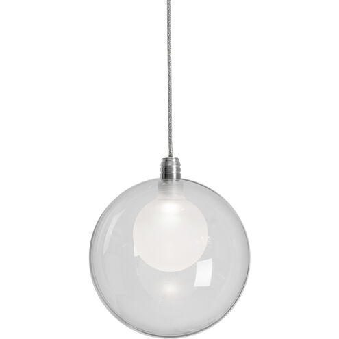 Bolla LED 5.5 inch Chrome Pendant Ceiling Light in Clear Glass Shade