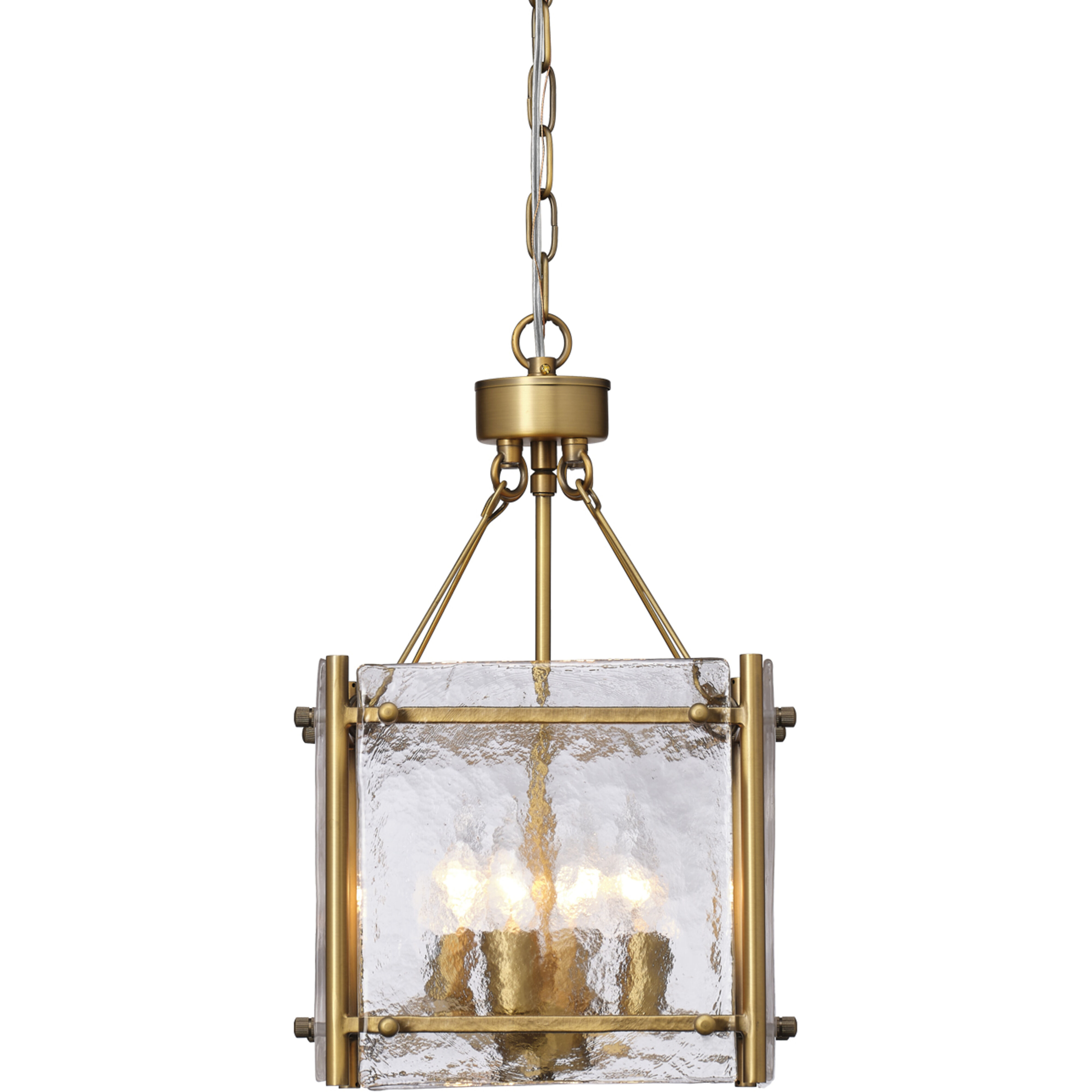 Glenn 4 Light 14 inch Antique Brass Chandelier Ceiling Light, Small