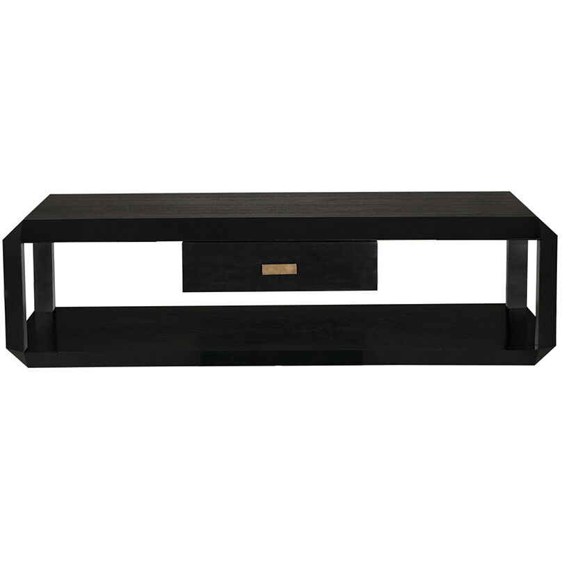 Obtuse 66 X 30 inch Hand Rubbed Black Coffee Table