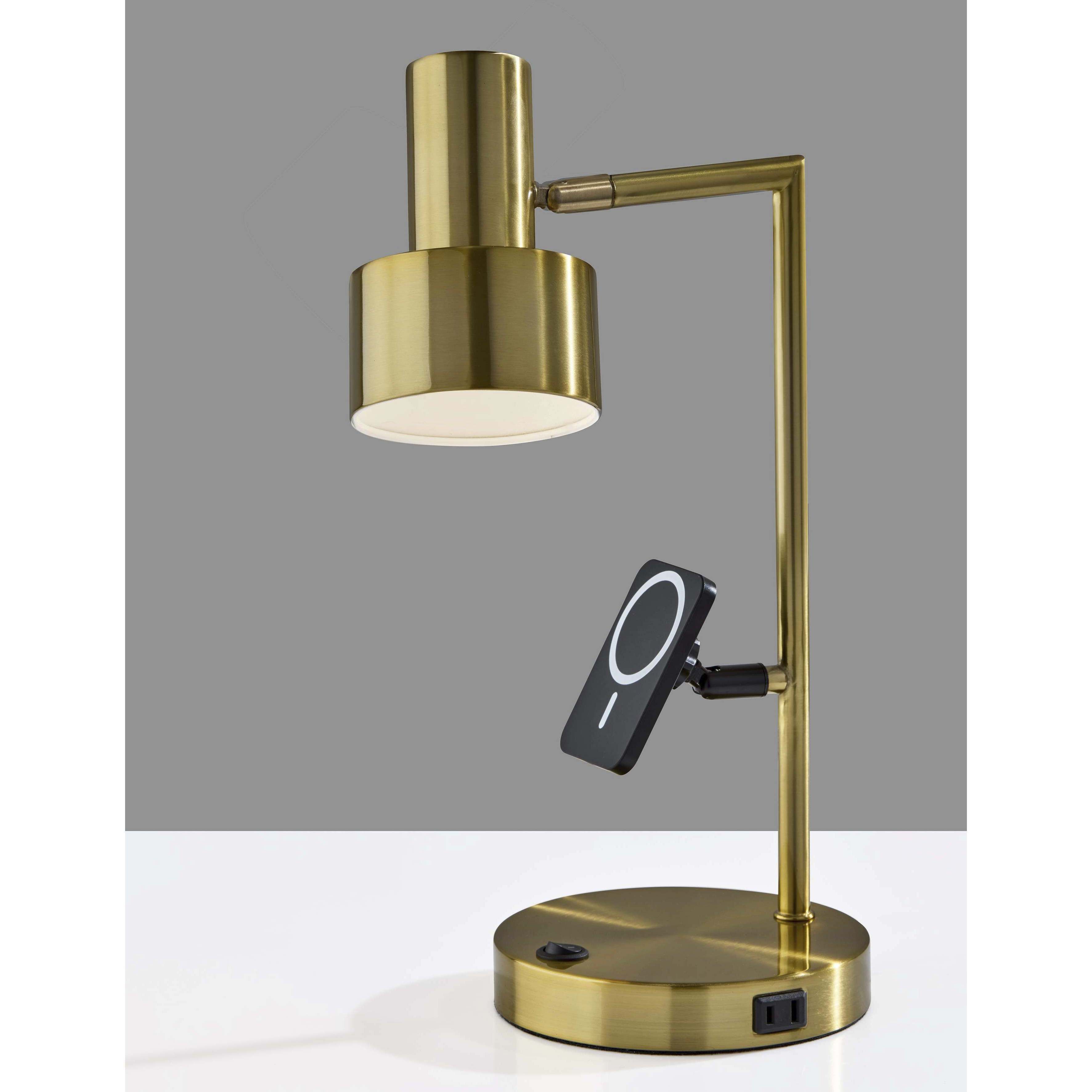 Rowe 19 inch 60.00 watt Antique Brass Supercharger Desk Lamp Portable Light
