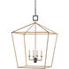 Denison 4 Light 26 inch Molé Black/Natural Rattan Lantern Pendant Ceiling Light