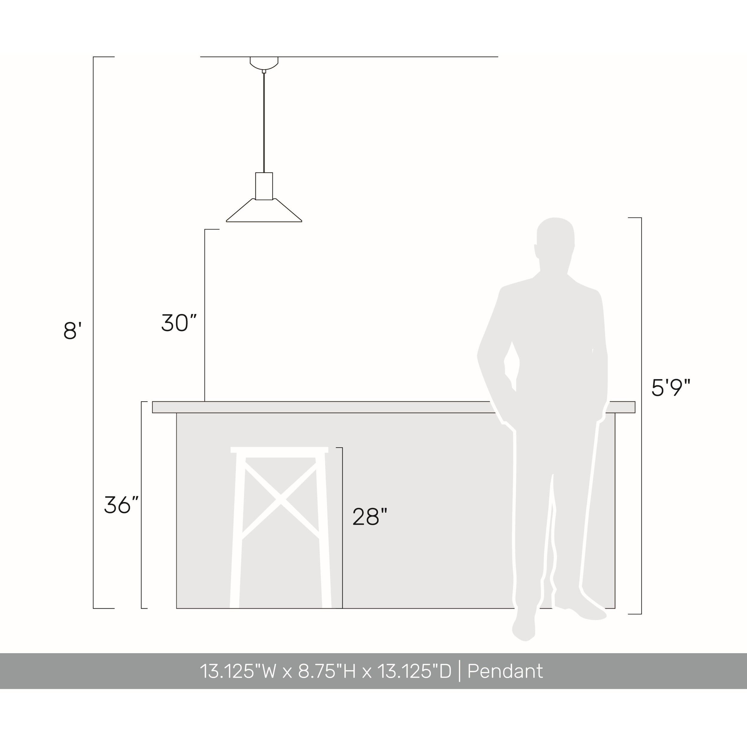 Faroe Pendant Ceiling Light in Flecked Black/Grey