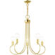 Bari 5 Light 25 inch Polished Brass Chandelier Ceiling Light