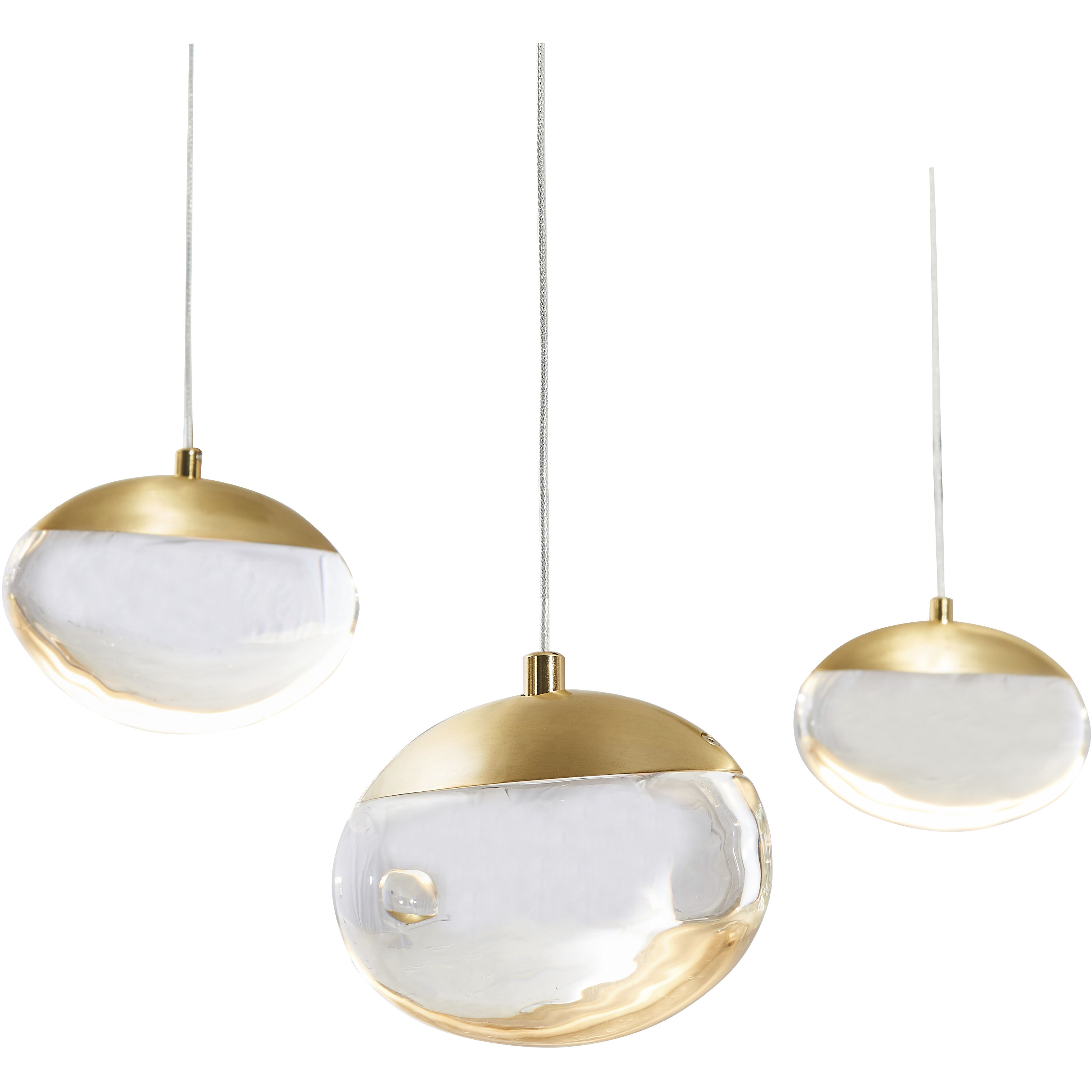 Athena LED 2.4 inch Matte Black and Brushed Brass Pendant Ceiling Light