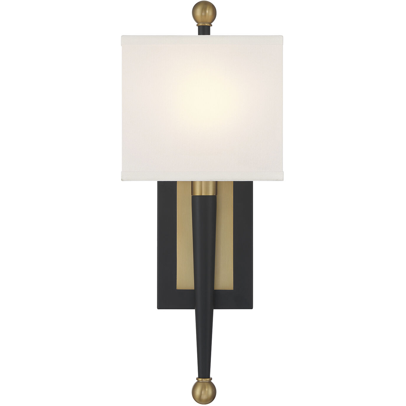 Ardson Bath Sconce Wall Light in Matte Black and Vibrant Gold