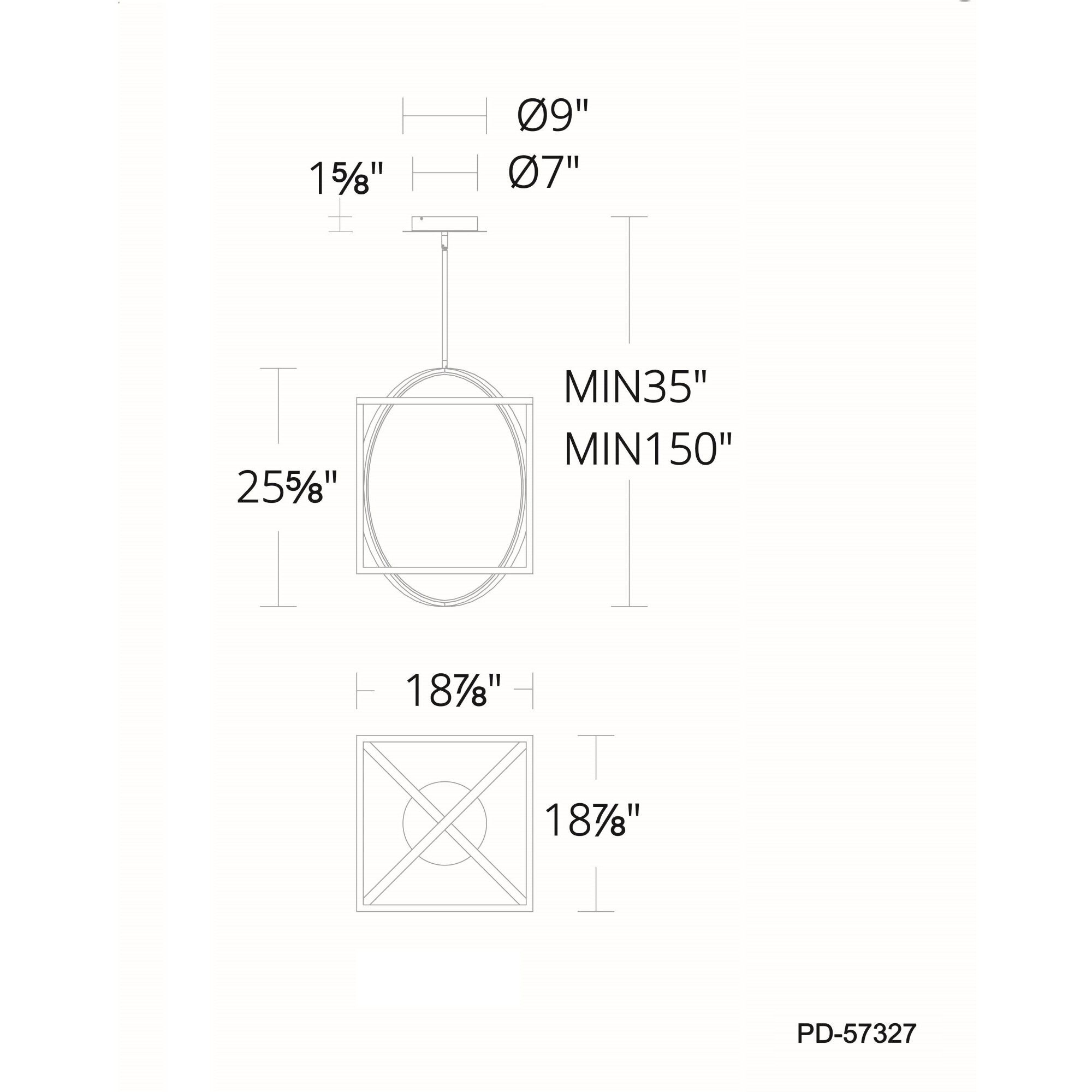 Geometrix LED 18.88 inch Black Pendant Ceiling Light, dweLED