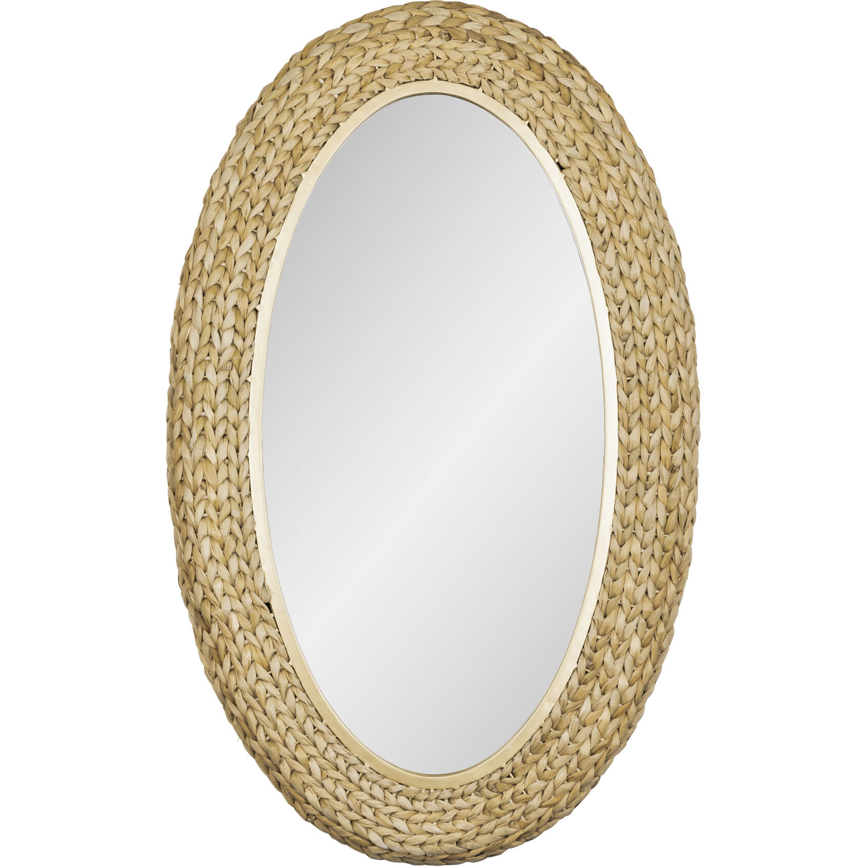 Athena 40.25 X 24.25 inch French Gold with Natural Seagrass Wall Mirror
