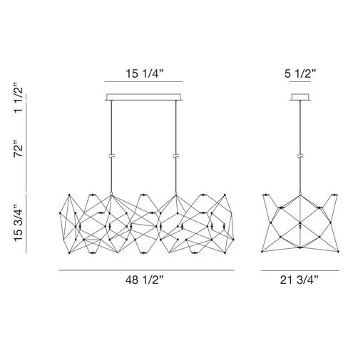 Leonardell Linear Chandelier Ceiling Light in Black