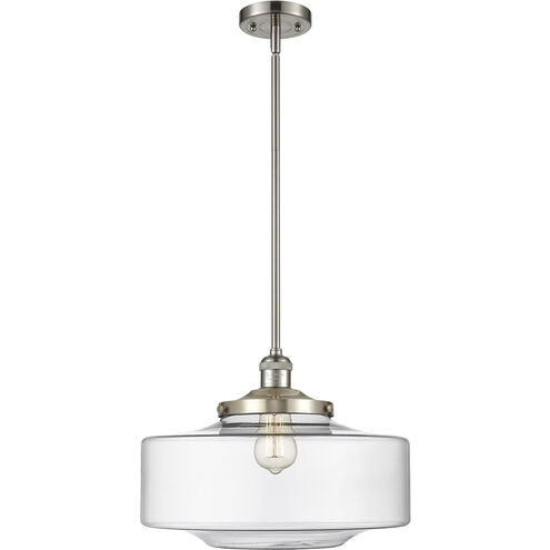 Franklin Restoration Bridgeton 1 Light 11.75 inch Brushed Satin Nickel Mini Pendant Ceiling Light in Incandescent, Clear
