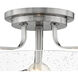 Harper LED 18 inch Brushed Nickel Indoor Semi-Flush Mount Ceiling Light in Clear Seedy
