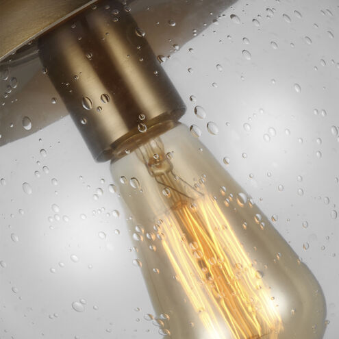 Leo - Hanging Globe 1 Light 8 inch Satin Brass Semi-Flush Mount Ceiling Light