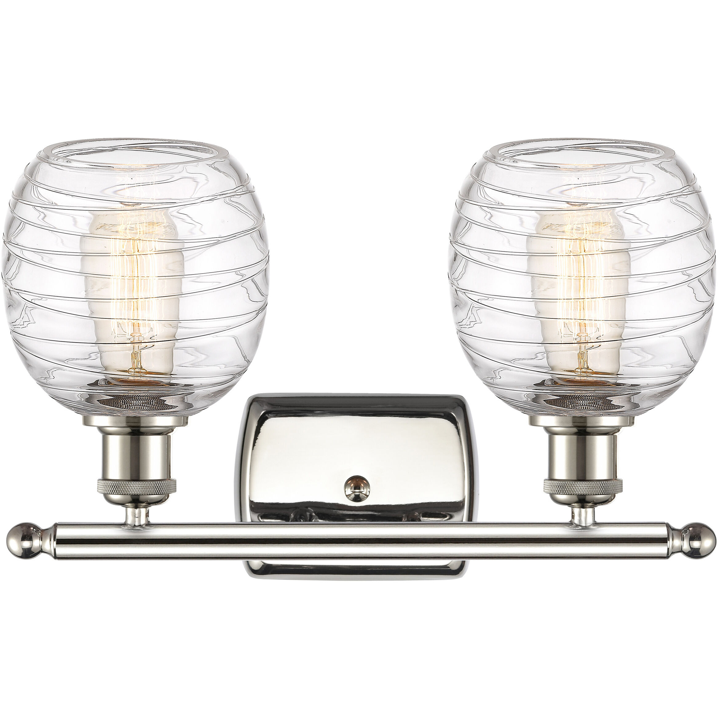 Ballston Belfast LED 16 inch Polished Nickel Bath Vanity Light Wall Light in Deco Swirl Glass