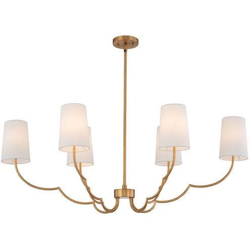Sophia Island Linear Ceiling Light in New Brass
