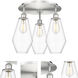 Cindyrella 3 Light 18.75 inch Satin Nickel Flush Mount Ceiling Light in Clear