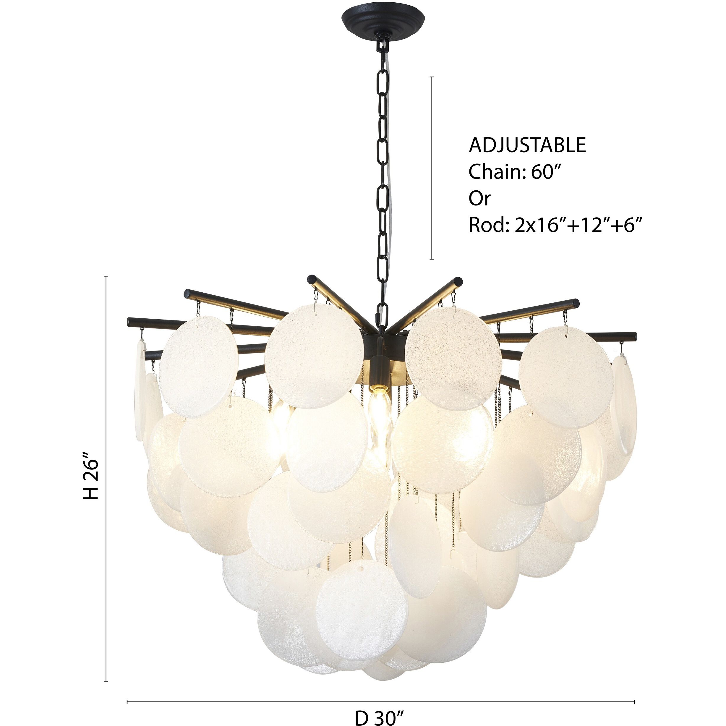 Canada LED 30 inch Satin Black Chandelier Ceiling Light