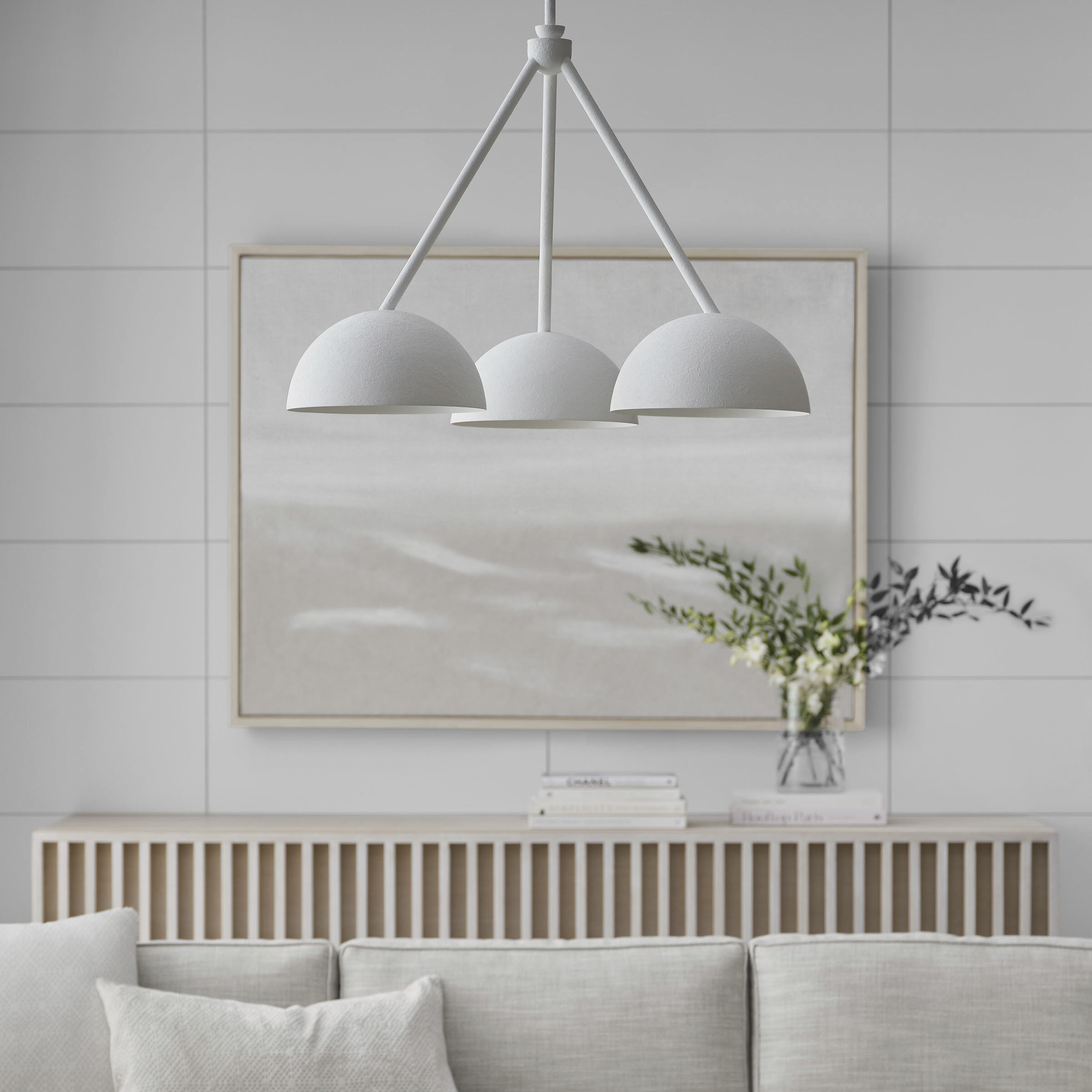 Christiane Lemieux Beaunay 3 Light 26 inch Cast Plaster Chandelier Ceiling Light